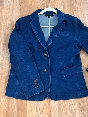 Talbots Navy and Light Blue Denim Jacket